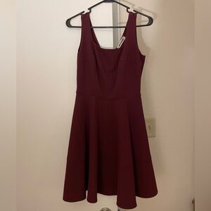 A-Line Burgundy Sleeveless Cocktail Dress